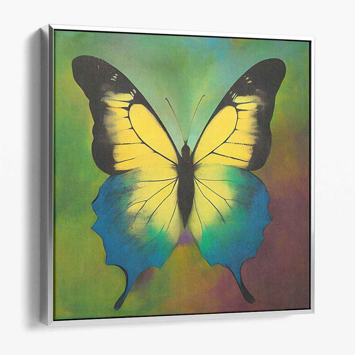 Fluttering Spectrum Symphony: Majestic Butterfly in Vivid Colors Canvas Art Print