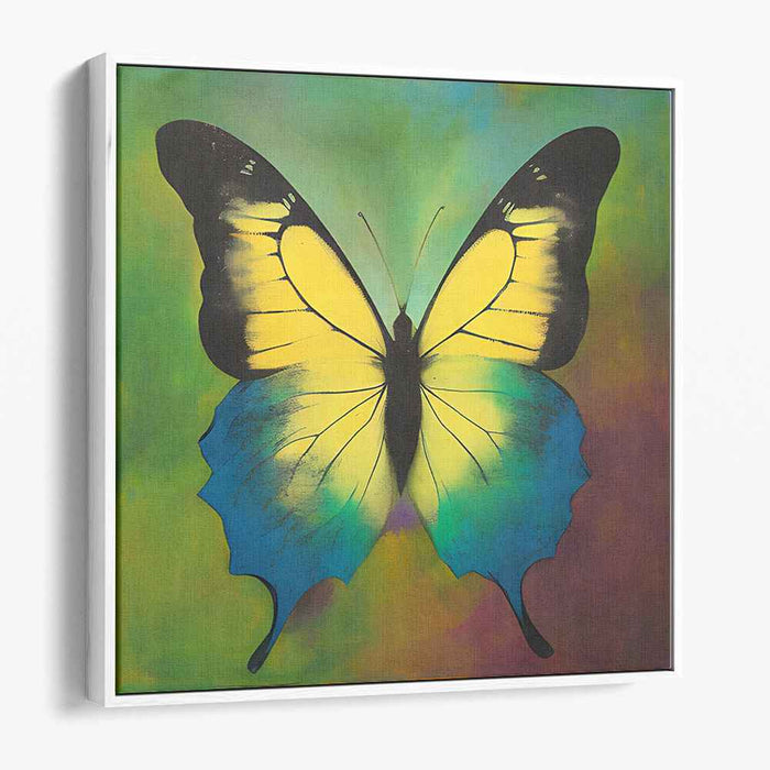 Fluttering Spectrum Symphony: Majestic Butterfly in Vivid Colors Canvas Art Print