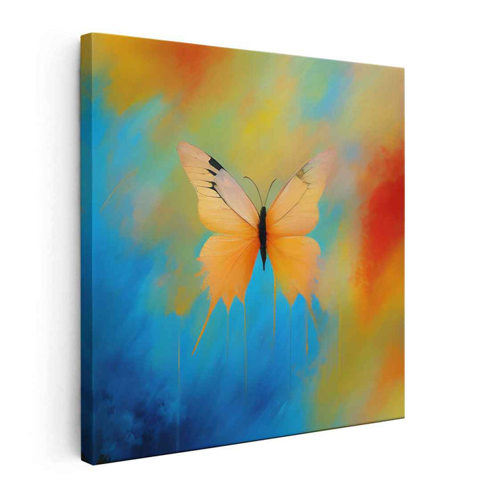 Vibrant Butterfly: Abstract Expressionist Color Splash Canvas Art Print