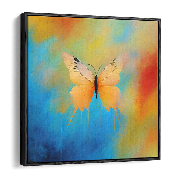 Vibrant Butterfly: Abstract Expressionist Color Splash Canvas Art Print