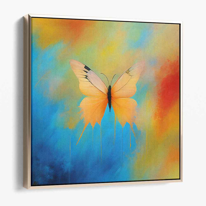 Vibrant Butterfly: Abstract Expressionist Color Splash Canvas Art Print