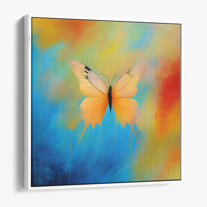 Vibrant Butterfly: Abstract Expressionist Color Splash Canvas Art Print