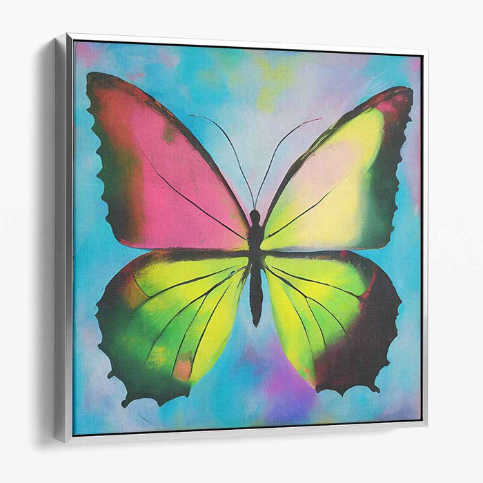 Radiant Metamorphosis: Colorful Butterfly Canvas Art