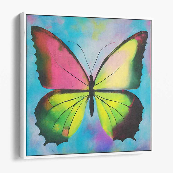 Radiant Metamorphosis: Colorful Butterfly Canvas Art