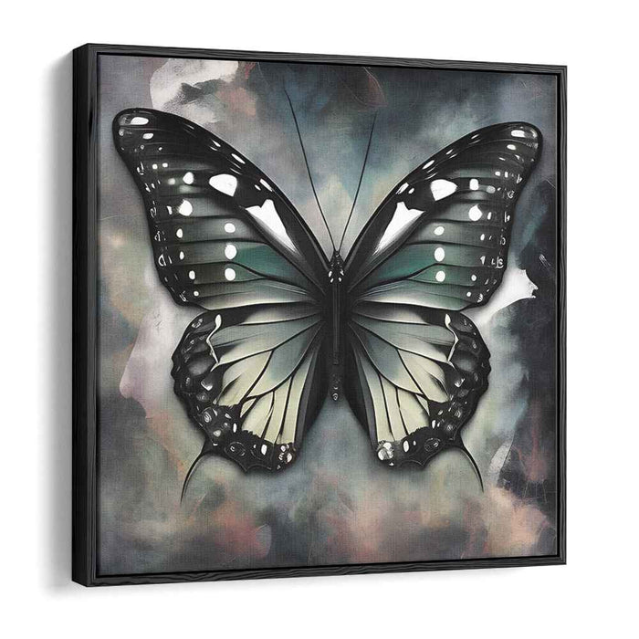 Fluttering Dreamscape: Realistic Butterfly on Abstract Canvas Art Print