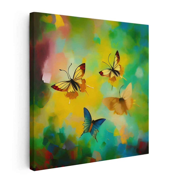Fluttering Joy: Vibrant Abstract Butterfly Canvas Art Print
