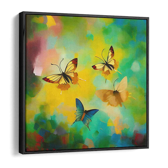 Fluttering Joy: Vibrant Abstract Butterfly Canvas Art Print