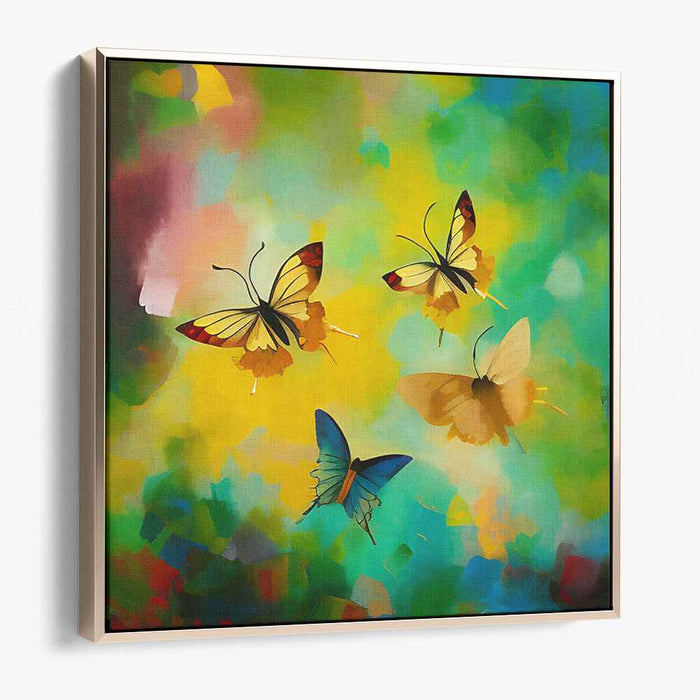 Fluttering Joy: Vibrant Abstract Butterfly Canvas Art Print