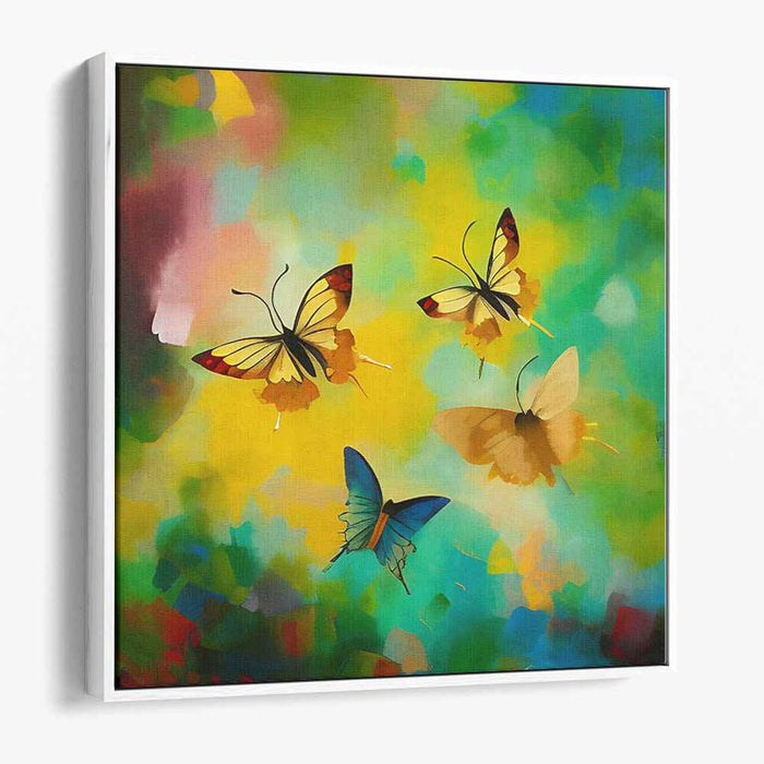 Fluttering Joy: Vibrant Abstract Butterfly Canvas Art Print