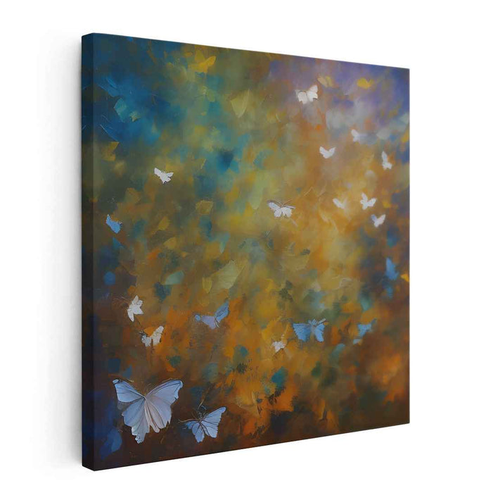 Whispers of Psychedelic Wings: Abstract Butterfly Dreamscape Canvas Art Print
