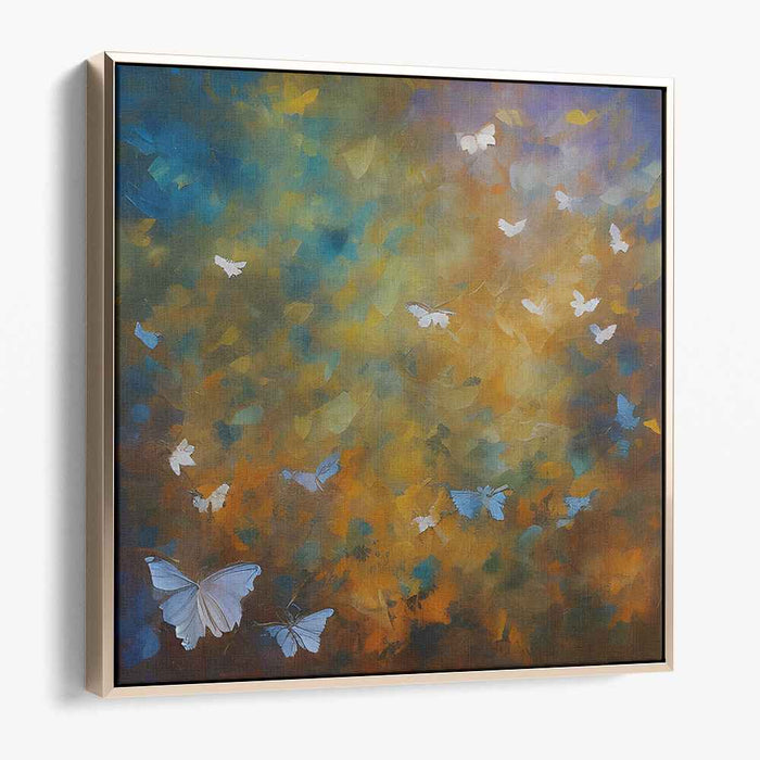 Whispers of Psychedelic Wings: Abstract Butterfly Dreamscape Canvas Art Print