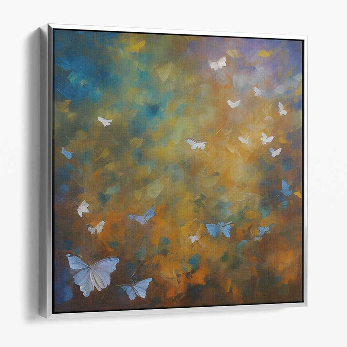 Whispers of Psychedelic Wings: Abstract Butterfly Dreamscape Canvas Art Print