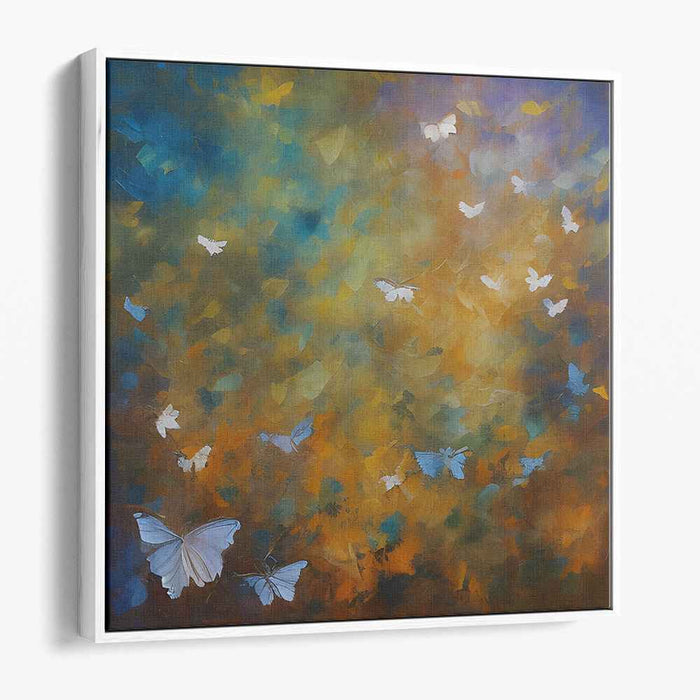 Whispers of Psychedelic Wings: Abstract Butterfly Dreamscape Canvas Art Print