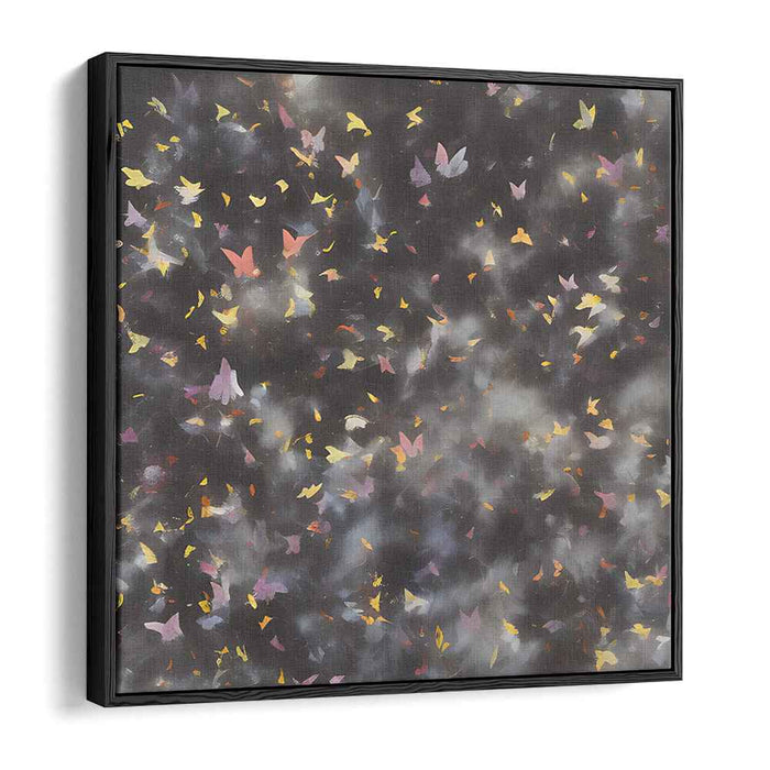 Midnight Flutter Dance: Enchanting Night Sky Butterfly Canvas Art Print
