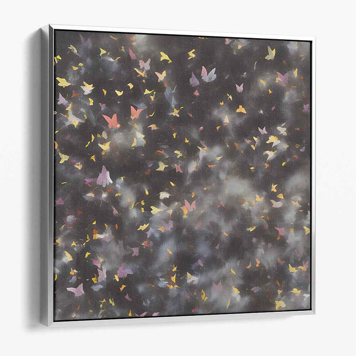 Midnight Flutter Dance: Enchanting Night Sky Butterfly Canvas Art Print