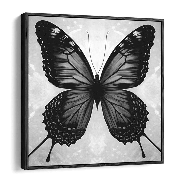Elegant Monochrome Butterfly: Realistic Nature-Inspired Canvas Art Print