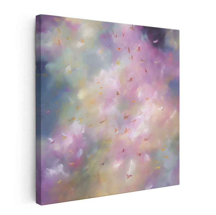 Whispers Among Cotton Candy Clouds: Dreamy Pastel Butterfly Canvas Art Print