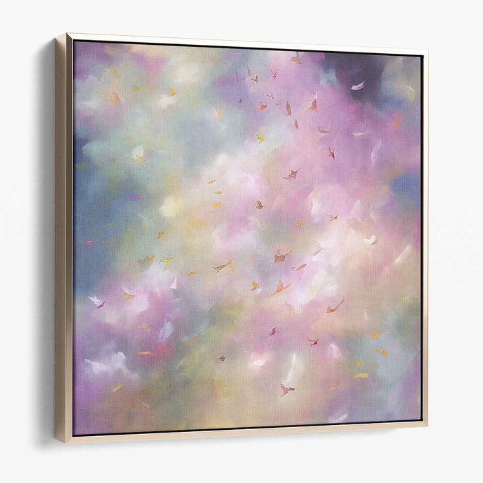 Whispers Among Cotton Candy Clouds: Dreamy Pastel Butterfly Canvas Art Print