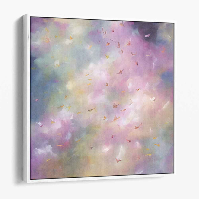 Whispers Among Cotton Candy Clouds: Dreamy Pastel Butterfly Canvas Art Print