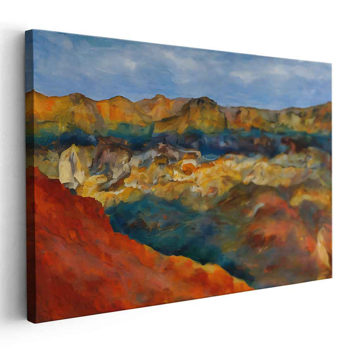 Fleeting Horizon Glow: Vibrant Landscape Canvas Art Print