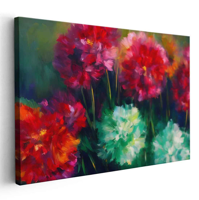 Blossom Enchantment Reverie: Vibrant Floral Impressionist Canvas Art