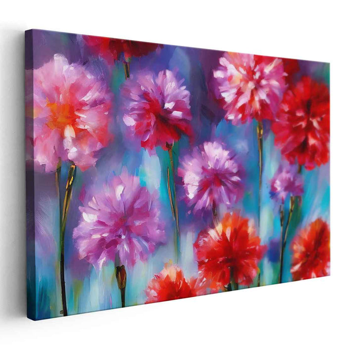 Floral Blast Canvas Burst: An Explosion of Colorful Floral Canvas Art Print