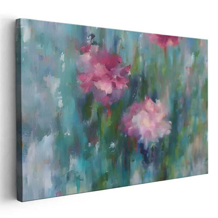 Tranquility in Petal Symphony: Tranquil Impressionist Floral Canvas Art