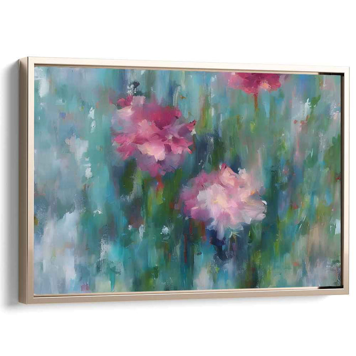 Tranquility in Petal Symphony: Tranquil Impressionist Floral Canvas Art