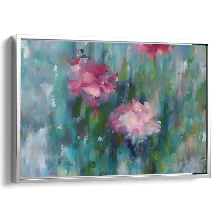 Tranquility in Petal Symphony: Tranquil Impressionist Floral Canvas Art