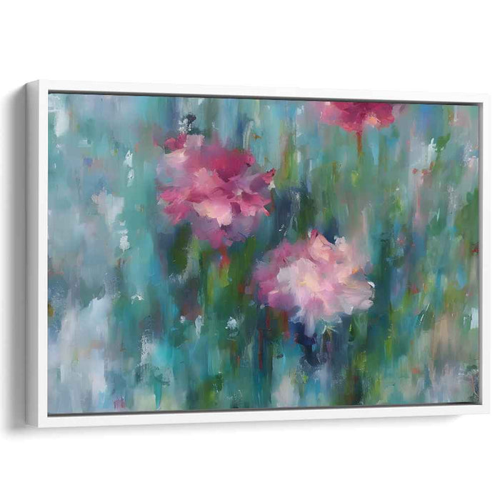Tranquility in Petal Symphony: Tranquil Impressionist Floral Canvas Art