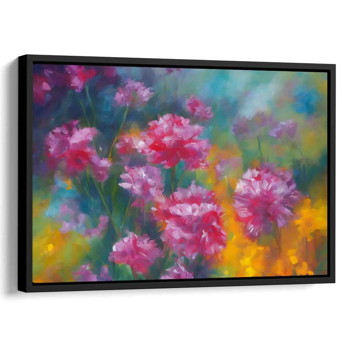 Blush Petal Whispers: Impressionistic Pink Floral Canvas Art Print