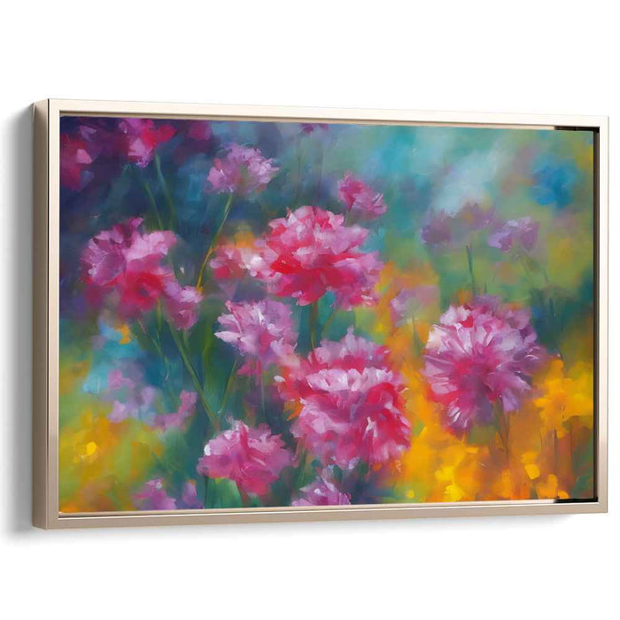 Blush Petal Whispers: Impressionistic Pink Floral Canvas Art Print