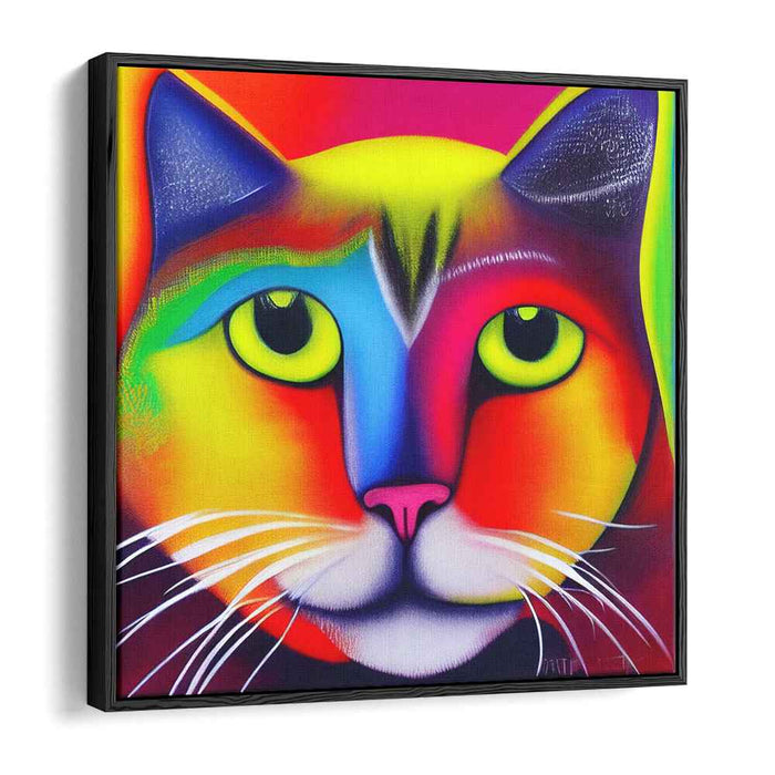 Whisker World: Pop Art Colorful Cat Canvas Art Print