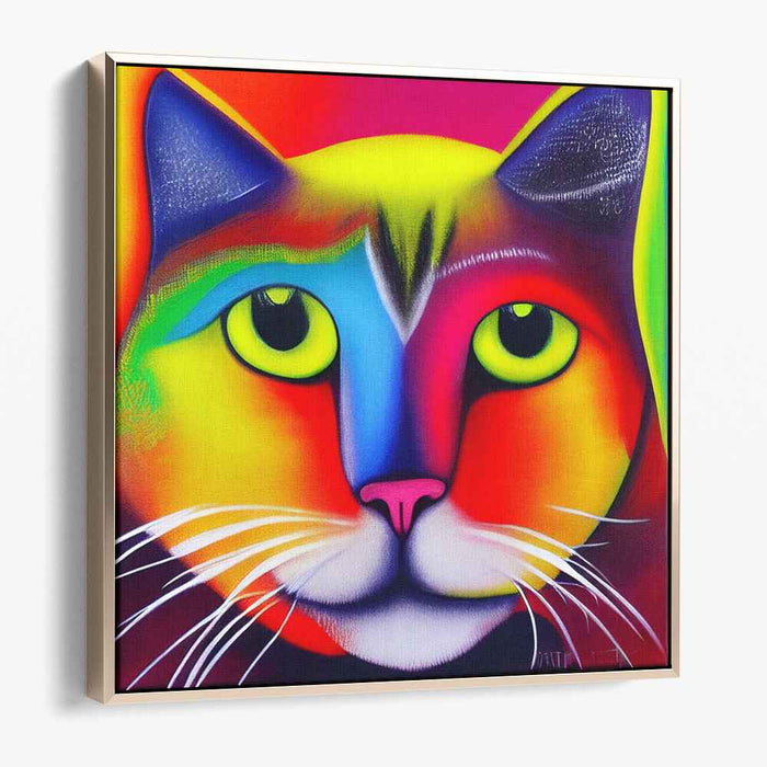 Whisker World: Pop Art Colorful Cat Canvas Art Print