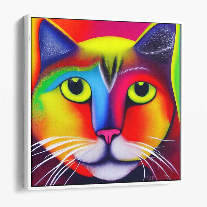 Whisker World: Pop Art Colorful Cat Canvas Art Print