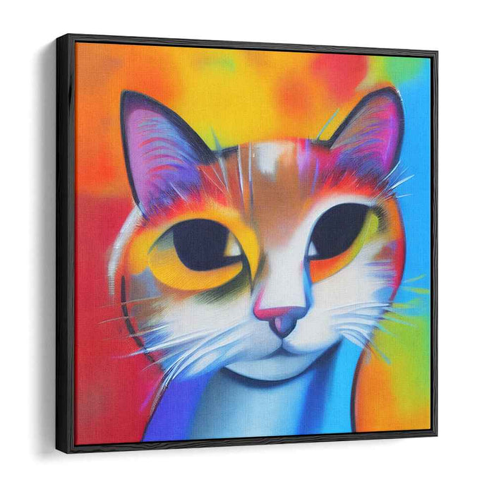 Spectrum Feline Fantasy: Vibrant Pop Art Cat Canvas Print