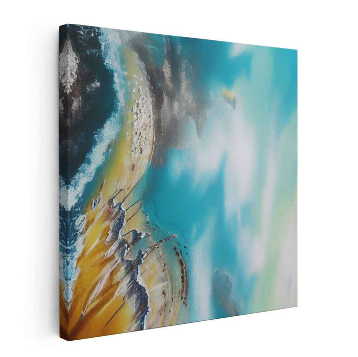 Ethereal Shoreline: Abstract Coastal Serenity Canvas Art Print