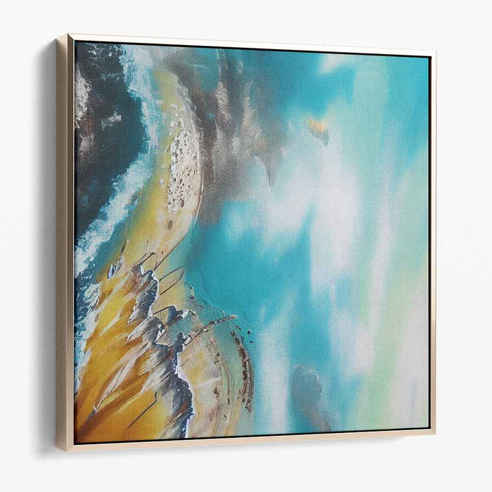 Ethereal Shoreline: Abstract Coastal Serenity Canvas Art Print