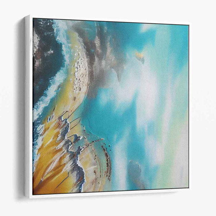 Ethereal Shoreline: Abstract Coastal Serenity Canvas Art Print