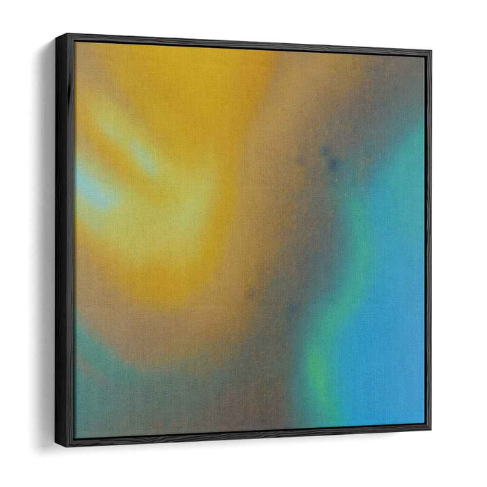 Sunshine Dance In Blues: Abstract Golden Yellow and Blue Canvas Art Print