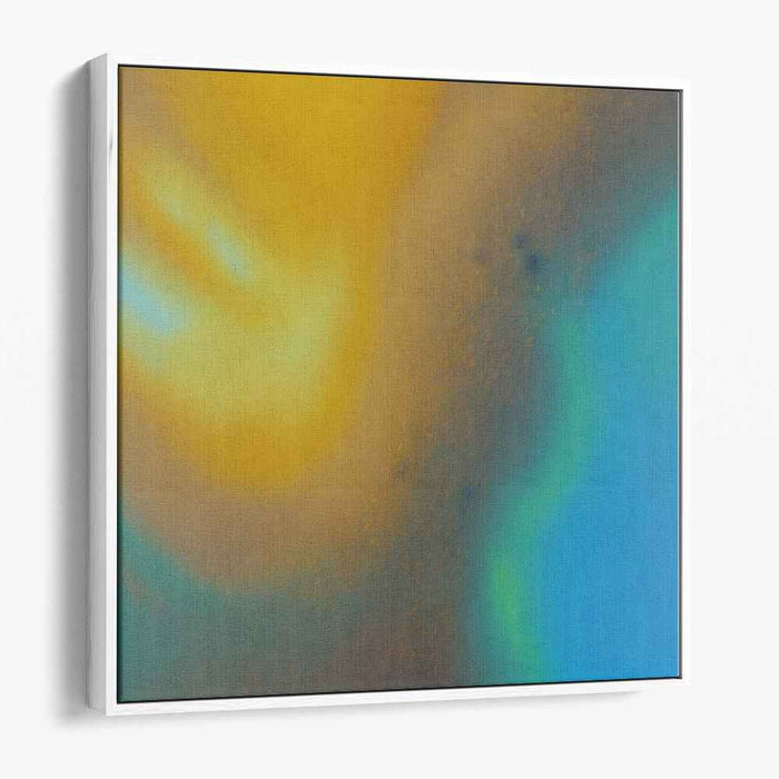 Sunshine Dance In Blues: Abstract Golden Yellow and Blue Canvas Art Print