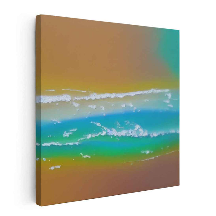 Ocean Whispers on Canvas: Abstract Coastal Landscape Canvas Art Print