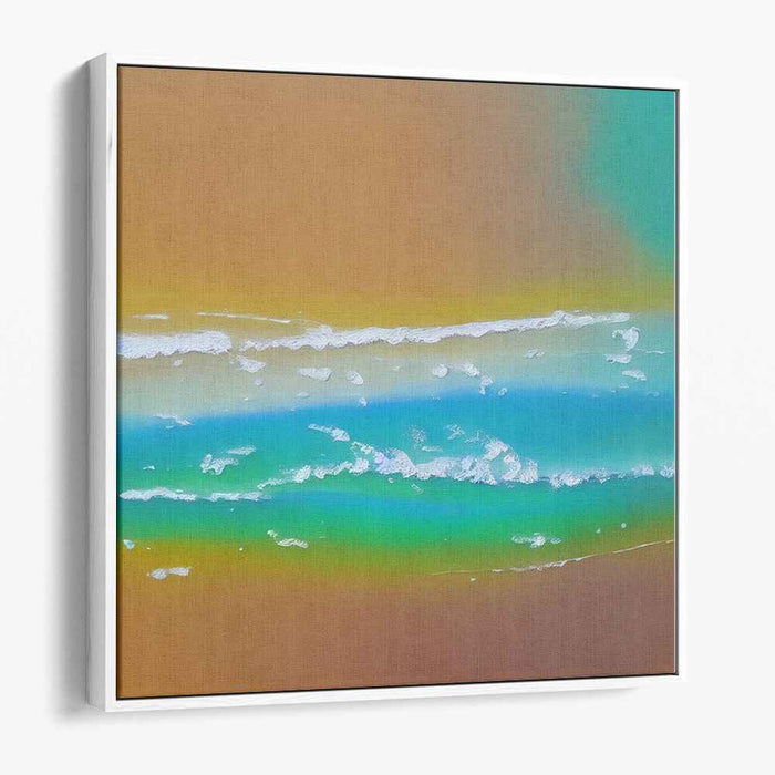 Ocean Whispers on Canvas: Abstract Coastal Landscape Canvas Art Print