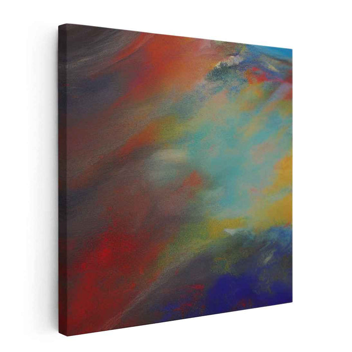 Whispers Of Aqua Dreams: Abstract Expressionist Turquoise Canvas Art Print