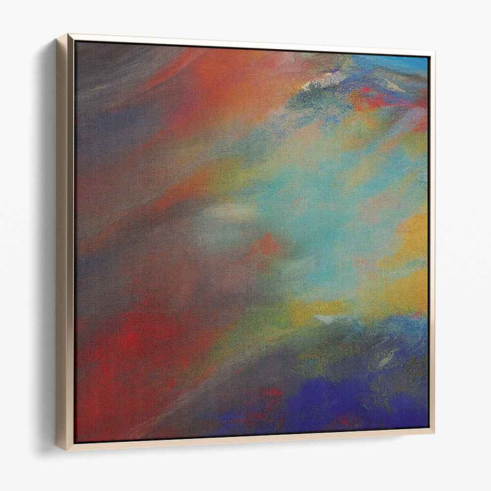 Whispers Of Aqua Dreams: Abstract Expressionist Turquoise Canvas Art Print
