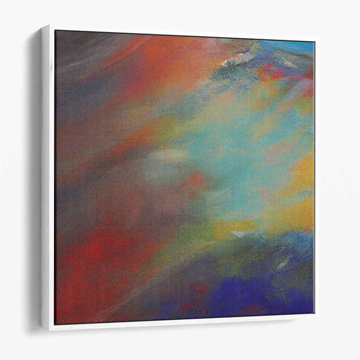 Whispers Of Aqua Dreams: Abstract Expressionist Turquoise Canvas Art Print