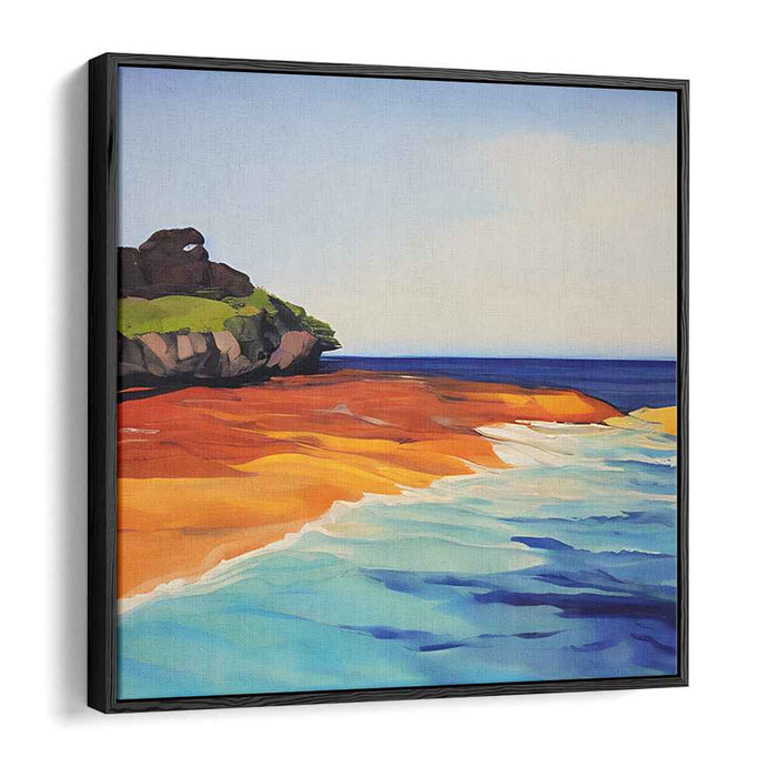 Oceanic Strokes: Expressive Brushwork Ocean and Beach Canvas Art