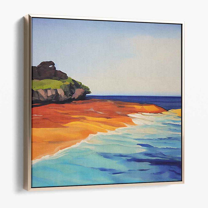 Oceanic Strokes: Expressive Brushwork Ocean and Beach Canvas Art