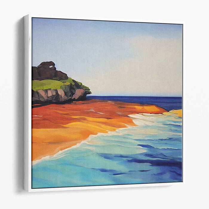 Oceanic Strokes: Expressive Brushwork Ocean and Beach Canvas Art