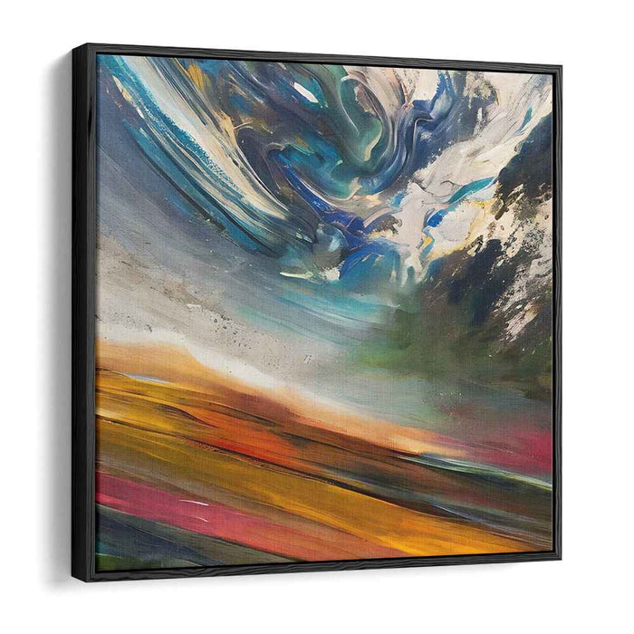Vibrant Earth Symphony: Abstract Expressionist Landscape Canvas Art